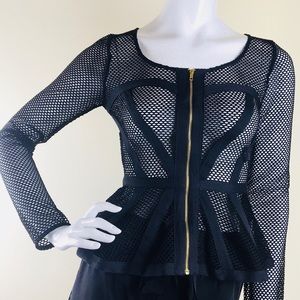 Elegant Black Mesh Women Top